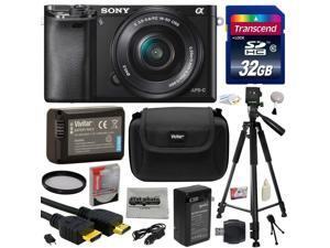 Sony Alpha a6000 24.3 MP Interchangeable Mirrorless Lens Camera with 16-50mm Power Zoom Lens with 32GB Memory Card + NP-FW50 Battery + Tripod + Hard Shell Carrying Case + Bonus $50 Gift Card Sony Alpha a6000 24.3 MP Interchangeable Mirrorless Lens Camera with 16-50mm Power Zoom Lens with 32GB Memory Card + NP-FW50 Battery + Tripod + Hard Shell Carrying Case + Bonus $50 Gift Card