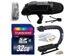 Professional DSLR Video Studio Broadcast Interview Microphone with Transcend 32GBMemory Card, Opteka X-GRIP Action Camera Handle Grip, Camera And Lens for Sony NEX, Alpha, Cybershot, SLT Series Professional DSLR Video Studio Broadcast Interview Microphone with Transcend 32GBMemory Card, Opteka X-GRIP Action Camera Handle Grip, Camera And Lens for Sony NEX, Alpha, Cybershot, SLT Series