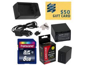 2 Opteka NP-FV100 4500mAh Ultra High Capacity Li-ion Battery Packs, Charger for Sony MC50 NX30 NX70 TD10 TD20 TD30 HC9 VG10 VG20 VG900 AX100 Camcorder with 8GB Memory Card,Cleaning Cloth,$50 Gift Card 2 Opteka NP-FV100 4500mAh Ultra High Capacity Li-ion Battery Packs, Charger for Sony MC50 NX30 NX70 TD10 TD20 TD30 HC9 VG10 VG20 VG900 AX100 Camcorder with 8GB Memory Card,Cleaning Cloth,$50 Gift Card