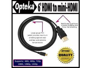 Opteka Gold Plated high speed HDMI to mini-HDMI 6' Cable For Canon ELPH 100, 300, 500, sx230 HS, PowerShot G12, SX30 IS, SD4500, SD4000, SD3500, SD1400, SD1300 IS Digital Cameras Opteka Gold Plated high speed HDMI to mini-HDMI 6' Cable For Canon ELPH 100, 300, 500, sx230 HS, PowerShot G12, SX30 IS, SD4500, SD4000, SD3500, SD1400, SD1300 IS Digital Cameras