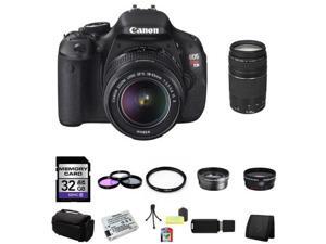 Canon EOS Rebel T3i Digital SLR Camera with EF-S 18-55mm f/3.5-5.6 IS Lens & Canon 75-300 f/4-5.6 III Lens 32GB Package Canon EOS Rebel T3i Digital SLR Camera with EF-S 18-55mm f/3.5-5.6 IS Lens & Canon 75-300 f/4-5.6 III Lens 32GB Package