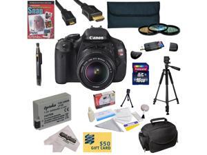 Canon EOS Rebel T3i 18.0 MP CMOS DSLR Camera with 18-135mm EF-S IS STM Lens with 16GB SDHC Card, Battery, Charger, 3 Piece Filter Kit, Gadget Bag, Tripod, Lens Pen, Cleaning Kit, DVD, $50 Gift Card Canon EOS Rebel T3i 18.0 MP CMOS DSLR Camera with 18-135mm EF-S IS STM Lens with 16GB SDHC Card, Battery, Charger, 3 Piece Filter Kit, Gadget Bag, Tripod, Lens Pen, Cleaning Kit, DVD, $50 Gift Card