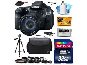 Canon EOS 60D 18 MP CMOS Digital SLR Camera with 18-135mm f/3.5-5.6 IS UD Lens with 32GB Memory + Large Case + Tripod + 5 Piece UV-CPL-FL-ND4-10x Filters + Cleaning Kit + $50 Gift Card 4460B004 Canon EOS 60D 18 MP CMOS Digital SLR Camera with 18-135mm f/3.5-5.6 IS UD Lens with 32GB Memory + Large Case + Tripod + 5 Piece UV-CPL-FL-ND4-10x Filters + Cleaning Kit + $50 Gift Card 4460B004