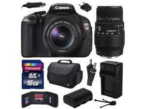 Canon EOS Rebel T3i (600D) Digital SLR Camera with EF-S 18-55mm f/3.5-5.6 IS and Sigma 70-300mm f/4-5.6 DG Macro Lens with 16GB Memory + Case + Battery + Charger + Card Wallet + Cleaning Kit 5169B003 Canon EOS Rebel T3i (600D) Digital SLR Camera with EF-S 18-55mm f/3.5-5.6 IS and Sigma 70-300mm f/4-5.6 DG Macro Lens with 16GB Memory + Case + Battery + Charger + Card Wallet + Cleaning Kit 5169B003