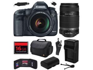 Canon EOS 5D Mark III 22.3 MP Full Frame CMOS Digital SLR Camera with EF 24-105mm f/4 L IS USM Lens and EF-S 55-250mm f/4-5.6 IS II Lens with 16GB Memory + Large Case + Battery + Charger 5260B009 Canon EOS 5D Mark III 22.3 MP Full Frame CMOS Digital SLR Camera with EF 24-105mm f/4 L IS USM Lens and EF-S 55-250mm f/4-5.6 IS II Lens with 16GB Memory + Large Case + Battery + Charger 5260B009