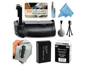 Multi Power Battery Grip + Ultra High Capacity LP-E12 LPE12 Replacement Battery (2400mAh) + $50 Gift Card for Prints + Lens Cleaning Kit for Canon EOS Rebel SL1 100D DSLR SLR Digital Camera Multi Power Battery Grip + Ultra High Capacity LP-E12 LPE12 Replacement Battery (2400mAh) + $50 Gift Card for Prints + Lens Cleaning Kit for Canon EOS Rebel SL1 100D DSLR SLR Digital Camera