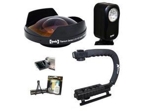 Opteka Deluxe "Skaters" Package (Includes the Opteka 0.3X Ultra Fisheye Lens, X-Grip Handle & VL-20 LED Video Light for 52mm Camcorders Opteka Deluxe "Skaters" Package (Includes the Opteka 0.3X Ultra Fisheye Lens, X-Grip Handle & VL-20 LED Video Light for 52mm Camcorders