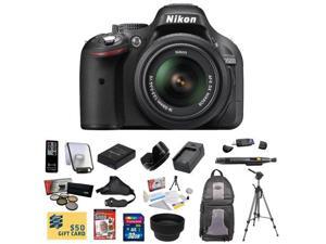 Nikon D5200 Digital SLR Camera & 18-55mm G VR DX AF-S Zoom Lens (Black) With 32GB Memory Card, Reader, EN-EL14 Battery, Charger, 5 PC Filter, Remote, Nikon Case, Tripod, DVD, $50 Gift Card! & More Nikon D5200 Digital SLR Camera & 18-55mm G VR DX AF-S Zoom Lens (Black) With 32GB Memory Card, Reader, EN-EL14 Battery, Charger, 5 PC Filter, Remote, Nikon Case, Tripod, DVD, $50 Gift Card! & More