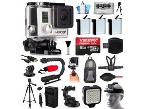 GoPro HERO3+ Hero 3+ Black Camera Camcorder Bundle with 16GB MicroSD + 3x Battery + Charger + Backpack + Chest Harness + Stabilizer + Tripod + Car Suction Cup Mount + LED Video Light (CHDHX-302) GoPro HERO3+ Hero 3+ Black Camera Camcorder Bundle with 16GB MicroSD + 3x Battery + Charger + Backpack + Chest Harness + Stabilizer + Tripod + Car Suction Cup Mount + LED Video Light (CHDHX-302)