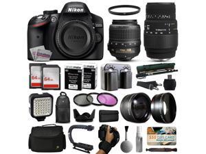 Nikon D3200 DSLR Digital Camera with 18-55mm VR + Sigma 70-300mm Lens + 128GB Memory + 2 Batteries + Charger + LED Video Light + Backpack + Case + Filters + Auxiliary Lenses + $50 Gift Card + More! Nikon D3200 DSLR Digital Camera with 18-55mm VR + Sigma 70-300mm Lens + 128GB Memory + 2 Batteries + Charger + LED Video Light + Backpack + Case + Filters + Auxiliary Lenses + $50 Gift Card + More!