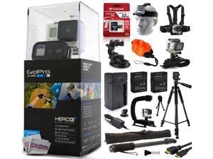GoPro HERO3+ Hero 3+ Plus Black Camera CHDHX-302 with 32GB Card + Head/Chest Mount + Suction Cup + Floaty Strap + Wrist Glove + 60? Tripod + 2 Battery + Travel Charger + Opteka X-Grip + 67" Monopod GoPro HERO3+ Hero 3+ Plus Black Camera CHDHX-302 with 32GB Card + Head/Chest Mount + Suction Cup + Floaty Strap + Wrist Glove + 60? Tripod + 2 Battery + Travel Charger + Opteka X-Grip + 67" Monopod