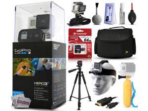 GoPro HERO3+ Hero 3+ Plus Black Edition Camera CHDHX-302 with 64GB Ultra Memory + Large Padded Case + 60? Pro Series Tripod + Headstrap Mount + Floaty Bobber + HDMI Cable + Wrist Glove + Cleaning Kit GoPro HERO3+ Hero 3+ Plus Black Edition Camera CHDHX-302 with 64GB Ultra Memory + Large Padded Case + 60? Pro Series Tripod + Headstrap Mount + Floaty Bobber + HDMI Cable + Wrist Glove + Cleaning Kit