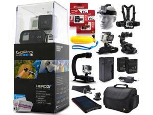 GoPro HERO3+ Hero 3+ Plus Black Camera CHDHX-302 with 128GB Ultra Memory + Solar Charger + Headstrap + Chest Harness + Floaty Bobber + Suction Cup + Opteka X-Grip + Large Padded Case + Two Batteries GoPro HERO3+ Hero 3+ Plus Black Camera CHDHX-302 with 128GB Ultra Memory + Solar Charger + Headstrap + Chest Harness + Floaty Bobber + Suction Cup + Opteka X-Grip + Large Padded Case + Two Batteries