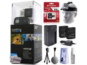 GoPro HERO3+ Hero 3+ Plus Black Edition Camera CHDHX-302 with 64GB Ultra Memory + Headstrap + Two Batteries + Travel Charger + Cleaning Kit GoPro HERO3+ Hero 3+ Plus Black Edition Camera CHDHX-302 with 64GB Ultra Memory + Headstrap + Two Batteries + Travel Charger + Cleaning Kit