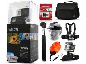 GoPro HERO3+ Hero 3+ Plus Black Edition Camera CHDHX-302 with 32GB Ultra Memory + Large Travel Case + Head/Chest Mount + Selfie Stick + Wrist Glove + Floaty Strap GoPro HERO3+ Hero 3+ Plus Black Edition Camera CHDHX-302 with 32GB Ultra Memory + Large Travel Case + Head/Chest Mount + Selfie Stick + Wrist Glove + Floaty Strap