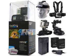 GoPro HERO3+ Hero 3+ Plus Black Edition Camera CHDHX-302 with Headstrap + Chest Harness Mount + Wrist Glove Strap + Suction Cup + Two Extra Batteries + Travel Charger GoPro HERO3+ Hero 3+ Plus Black Edition Camera CHDHX-302 with Headstrap + Chest Harness Mount + Wrist Glove Strap + Suction Cup + Two Extra Batteries + Travel Charger