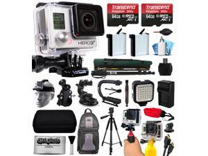 GoPro HERO3+ Hero 3+ Black Plus Edition Camera Camcorder with 128GB Accessories Bundle includes 2x Battery + Backpack + Action Handle + Car Mount + Selfie Stick + Case + LED Video Light (CHDHX-302) GoPro HERO3+ Hero 3+ Black Plus Edition Camera Camcorder with 128GB Accessories Bundle includes 2x Battery + Backpack + Action Handle + Car Mount + Selfie Stick + Case + LED Video Light (CHDHX-302)