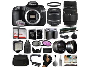 Canon EOS 60D DSLR Digital Camera with 18-55mm IS II + Sigma 70-300mm Lens + 128GB Memory + 2 Batteries + Charger + LED Video Light + Backpack + Case + Filters + Auxiliary Lenses + More Canon EOS 60D DSLR Digital Camera with 18-55mm IS II + Sigma 70-300mm Lens + 128GB Memory + 2 Batteries + Charger + LED Video Light + Backpack + Case + Filters + Auxiliary Lenses + More