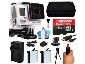 GoPro HERO3+ Hero 3+ Black Plus Edition Action Camera Camcorder with 16GB Starter Accessory Bundle includes MicroSD Card + Stabilization Grip + 2x Batteries + Home and Car Charger + Case (CHDHX-302) GoPro HERO3+ Hero 3+ Black Plus Edition Action Camera Camcorder with 16GB Starter Accessory Bundle includes MicroSD Card + Stabilization Grip + 2x Batteries + Home and Car Charger + Case (CHDHX-302)