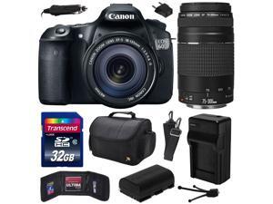 Canon EOS 60D 18 MP CMOS Digital SLR Camera with 18-135mm f/3.5-5.6 IS UD and EF 75-300mm f/4-5.6 III Lens with 32GB Memory + Large Case + Battery + Charger + Cleaning Kit (32GB Value Bundle) 4460B004 Canon EOS 60D 18 MP CMOS Digital SLR Camera with 18-135mm f/3.5-5.6 IS UD and EF 75-300mm f/4-5.6 III Lens with 32GB Memory + Large Case + Battery + Charger + Cleaning Kit (32GB Value Bundle) 4460B004