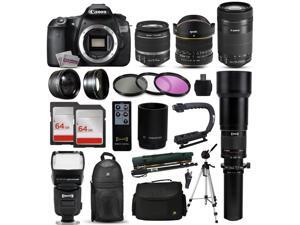 Canon EOS 60D DSLR SLR Digital Camera + 18-55mm IS II + 6.5mm Fisheye + 55-250 IS STM + 650-2600mm Lens + Filters + 128GB Memory + i-TTL Autofocus Flash + Backpack + Case + 70" Tripod + 67" Monopod Canon EOS 60D DSLR SLR Digital Camera + 18-55mm IS II + 6.5mm Fisheye + 55-250 IS STM + 650-2600mm Lens + Filters + 128GB Memory + i-TTL Autofocus Flash + Backpack + Case + 70" Tripod + 67" Monopod