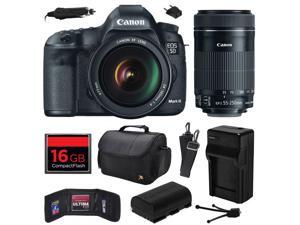 Canon EOS 5D Mark III 22.3 MP Full Frame CMOS Digital SLR Camera with EF 24-105mm f/4 L IS USM Lens and EF-S 55-250mm f/4-5.6 IS STM Lens with 16GB Memory + Large Case + Battery + Charger 5260B009 Canon EOS 5D Mark III 22.3 MP Full Frame CMOS Digital SLR Camera with EF 24-105mm f/4 L IS USM Lens and EF-S 55-250mm f/4-5.6 IS STM Lens with 16GB Memory + Large Case + Battery + Charger 5260B009