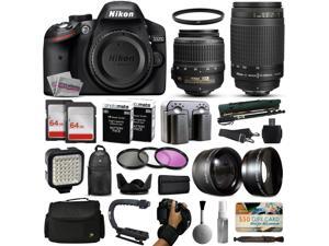 Nikon D3200 DSLR Digital Camera with 18-55mm VR + 70-300mm f/4-5.6G Lens + 128GB Memory + 2 Batteries + Charger + LED Video Light + Backpack + Case + Filters + Auxiliary Lenses + $50 Gift Card + More! Nikon D3200 DSLR Digital Camera with 18-55mm VR + 70-300mm f/4-5.6G Lens + 128GB Memory + 2 Batteries + Charger + LED Video Light + Backpack + Case + Filters + Auxiliary Lenses + $50 Gift Card + More!