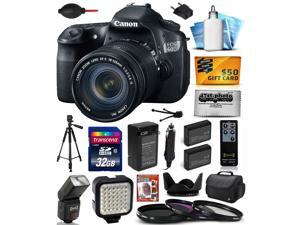 Canon EOS 60D 18 MP CMOS Digital SLR Camera with 18-135mm f/3.5-5.6 IS UD Lens with 32GB Memory + Large Case + Tripod + Flash + Video Light + Two Batteries + Charger + $50 Gift Card 4460B004 Canon EOS 60D 18 MP CMOS Digital SLR Camera with 18-135mm f/3.5-5.6 IS UD Lens with 32GB Memory + Large Case + Tripod + Flash + Video Light + Two Batteries + Charger + $50 Gift Card 4460B004