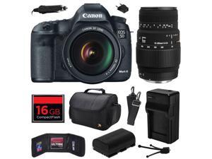 Canon EOS 5D Mark III 22.3 MP Full Frame CMOS Digital SLR Camera with EF 24-105mm f/4 L IS USM Lens and Sigma 70-300mm f/4-5.6 DG Macro Lens with 16GB Memory + Large Case + Battery + Charger 5260B009 Canon EOS 5D Mark III 22.3 MP Full Frame CMOS Digital SLR Camera with EF 24-105mm f/4 L IS USM Lens and Sigma 70-300mm f/4-5.6 DG Macro Lens with 16GB Memory + Large Case + Battery + Charger 5260B009
