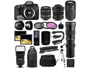 Canon EOS 7D DSLR SLR Digital Camera with 18-55mm IS II + 6.5mm Fisheye + 55-250 IS STM + 420-1600mm Lens + Filters + 128GB Memory + i-TTL Autofocus Flash + Backpack + Case + 70" Tripod + 67" Monopod Canon EOS 7D DSLR SLR Digital Camera with 18-55mm IS II + 6.5mm Fisheye + 55-250 IS STM + 420-1600mm Lens + Filters + 128GB Memory + i-TTL Autofocus Flash + Backpack + Case + 70" Tripod + 67" Monopod