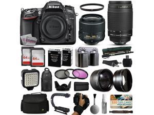 Nikon D7100 DSLR Digital Camera with 18-55mm VR II + 70-300mm f/4-5.6G Lens + 128GB Memory + 2 Batteries + Charger + LED Video Light + Backpack + Case + Filters + Auxiliary Lenses + $50 Gift Card + Nikon D7100 DSLR Digital Camera with 18-55mm VR II + 70-300mm f/4-5.6G Lens + 128GB Memory + 2 Batteries + Charger + LED Video Light + Backpack + Case + Filters + Auxiliary Lenses + $50 Gift Card +