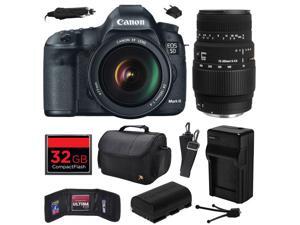 Canon EOS 5D Mark III 22.3 MP Full Frame CMOS Digital SLR Camera with EF 24-105mm f/4 L IS USM Lens and Sigma 70-300mm f/4-5.6 DG Macro Lens with 32GB Memory + Large Case + Battery + Charger 5260B009 Canon EOS 5D Mark III 22.3 MP Full Frame CMOS Digital SLR Camera with EF 24-105mm f/4 L IS USM Lens and Sigma 70-300mm f/4-5.6 DG Macro Lens with 32GB Memory + Large Case + Battery + Charger 5260B009