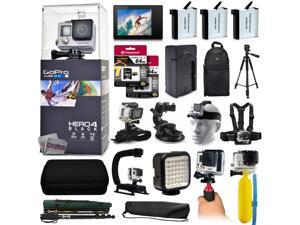 GoPro Hero 4 HERO4 Black Edition CHDHX-401 with 3 Batteries + LCD Display + 128GB Memory + Handgrip + Case + Monopod + Chest Strap + Head Strap + Full Size Tripod + Floating Bobber + More GoPro Hero 4 HERO4 Black Edition CHDHX-401 with 3 Batteries + LCD Display + 128GB Memory + Handgrip + Case + Monopod + Chest Strap + Head Strap + Full Size Tripod + Floating Bobber + More