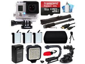 GoPro HERO3+ Hero 3+ Black Plus Edition Camera Camcorder with Premium Accessories Bundle includes 16GB MicroSD + 3x Batteries + Video Stabilizer + LED Video Light + Selfie Stick + Case (CHDHX-302) GoPro HERO3+ Hero 3+ Black Plus Edition Camera Camcorder with Premium Accessories Bundle includes 16GB MicroSD + 3x Batteries + Video Stabilizer + LED Video Light + Selfie Stick + Case (CHDHX-302)