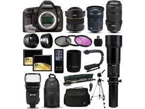 Canon EOS 5D Mark 3 DSLR SLR Digital Camera + 70-300mm IS USM + 6.5mm Fisheye + 24-105mm STM + 650-2600mm Lens + Filters + 128GB Memory + Stabilizer + i-TTL Autofocus Flash + Backpack + Case + More Canon EOS 5D Mark 3 DSLR SLR Digital Camera + 70-300mm IS USM + 6.5mm Fisheye + 24-105mm STM + 650-2600mm Lens + Filters + 128GB Memory + Stabilizer + i-TTL Autofocus Flash + Backpack + Case + More