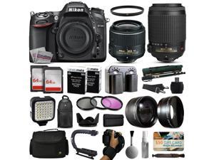 Nikon D7100 DSLR Digital Camera with 18-55mm VR II + 55-200mm VR Lens + 128GB Memory + 2 Batteries + Charger + LED Video Light + Backpack + Case + Filters + Auxiliary Lenses + $50 Gift Card + More! Nikon D7100 DSLR Digital Camera with 18-55mm VR II + 55-200mm VR Lens + 128GB Memory + 2 Batteries + Charger + LED Video Light + Backpack + Case + Filters + Auxiliary Lenses + $50 Gift Card + More!