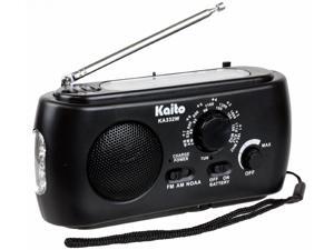 Kaito KA332W Emergency Solar Hand Crank AM/FM Weather Radio with Flashlight Black Kaito KA332W Emergency Solar Hand Crank AM/FM Weather Radio with Flashlight Black