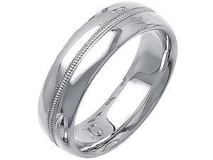 18K White Gold Womens Center Groove Wedding Band (7mm) 18K White Gold Womens Center Groove Wedding Band (7mm)