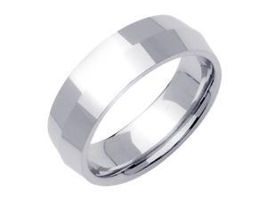 18K White Gold Womens Traditional Knife Edge Wedding Band (7mm) 18K White Gold Womens Traditional Knife Edge Wedding Band (7mm)