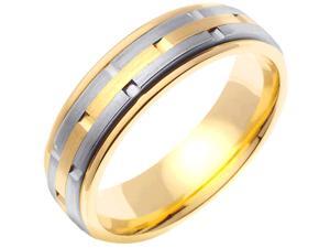 14K White Gold Mens Stacking Style Wedding Band (6.5mm) 14K White Gold Mens Stacking Style Wedding Band (6.5mm)