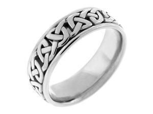 18K White Gold Womens Celtic Love Knot Wedding Band (7mm) 18K White Gold Womens Celtic Love Knot Wedding Band (7mm)