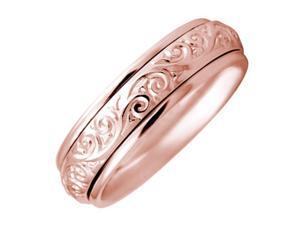 18K Rose Gold Mens Floral Paisley Wedding Band (6mm) 18K Rose Gold Mens Floral Paisley Wedding Band (6mm)