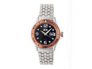 MOS PB107 St. Petersburg Mens Watch, Silver, 44mm, Orange Bezel, Black Face MOSP MOS PB107 St. Petersburg Mens Watch, Silver, 44mm, Orange Bezel, Black Face MOSP