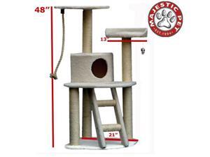 Majestic Pet 48" BUNGALOW Cat Tree - Cream White SHERPA Majestic Pet 48" BUNGALOW Cat Tree - Cream White SHERPA