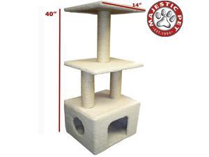 Majestic Pet 40" Bungalow Cat Tree - Cream White Sherpa Majestic Pet 40" Bungalow Cat Tree - Cream White Sherpa