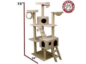 Majestic Pet 73" BUNGALOW Cat Tree - Cream White SHERPA Majestic Pet 73" BUNGALOW Cat Tree - Cream White SHERPA