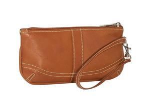 Piel Leather Large Ladies Wristlet, Saddle - 2768 Piel Leather Large Ladies Wristlet, Saddle - 2768