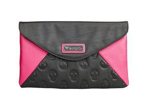 Loungefly Skull Emboss Colorblock Black/Pink Clutch Loungefly Skull Emboss Colorblock Black/Pink Clutch