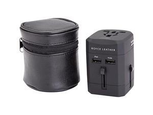 Royce Leather International Travel Adapter Wall Plug Leather Case Royce Leather International Travel Adapter Wall Plug Leather Case