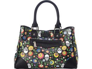 Loungefly Floral & White Skull Print Tote Loungefly Floral & White Skull Print Tote